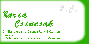 maria csincsak business card